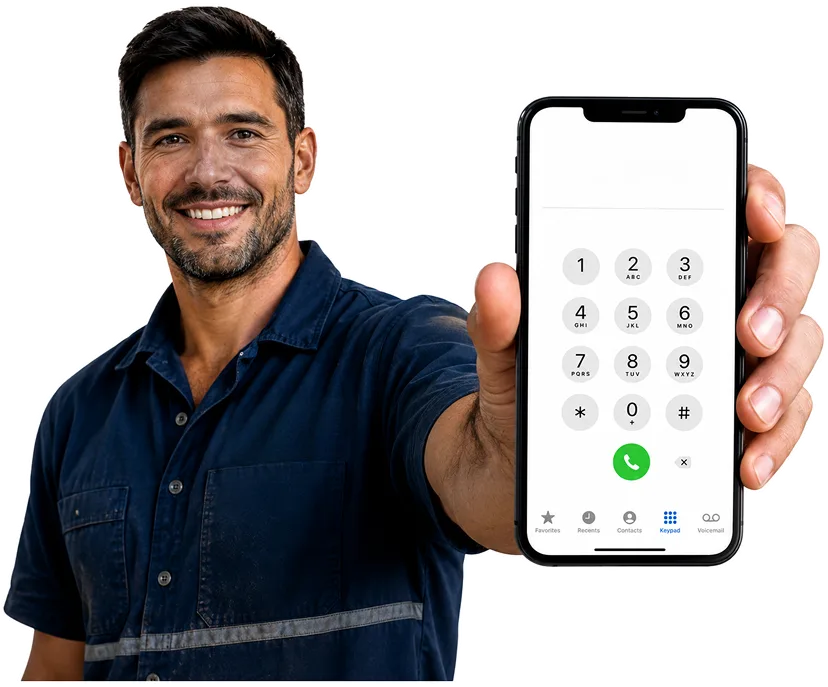 Our plumber taking a booking call for Horningsea Park