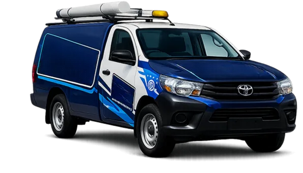 Our drain service van out on a Horningsea Park job